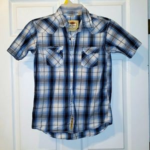 Larry Mahan Cowboy Collection Boy's Short Sleeve Pearl Snap XL Shirt